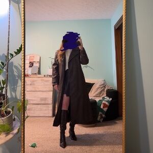Vegan leather trench coat
